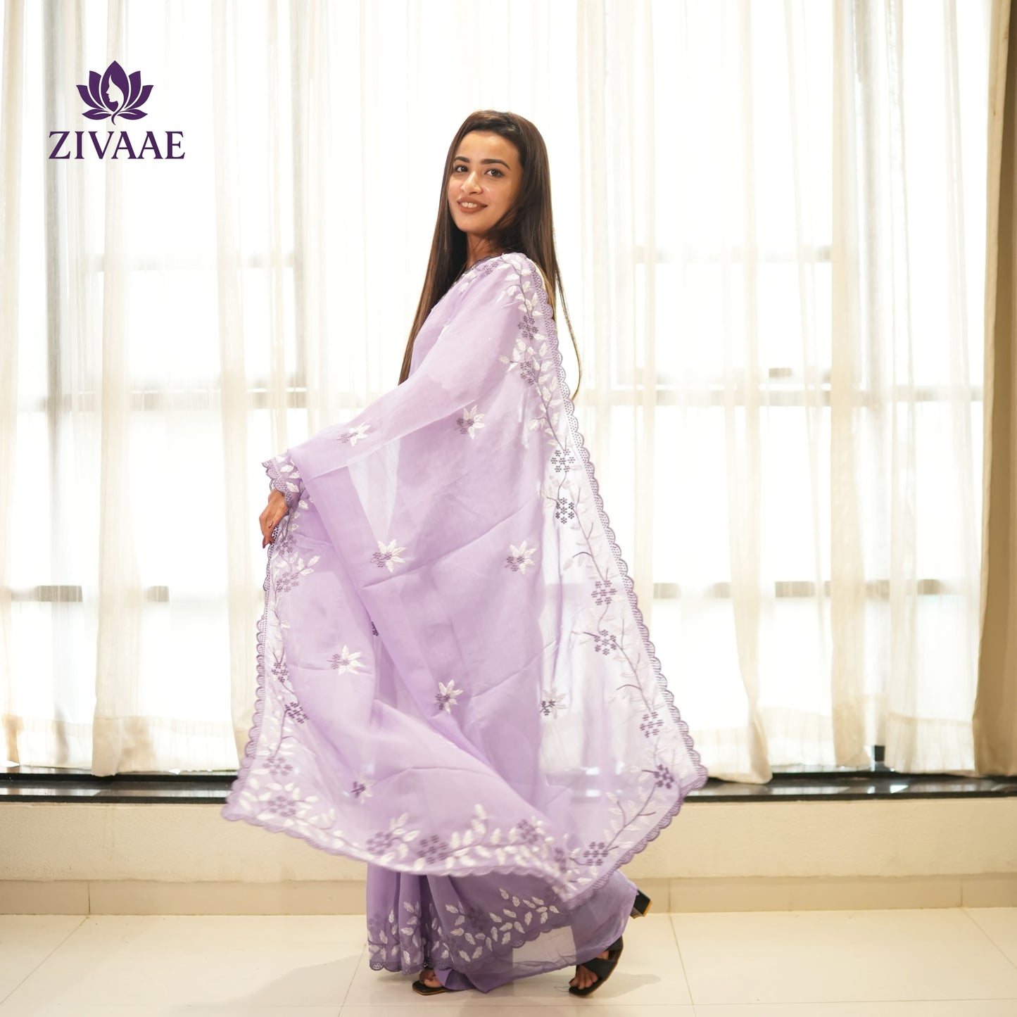 Premium CRUNCHY silk with beautiful embroidery C-pallu work with full of elegance with tone to tone Embroidery blouse