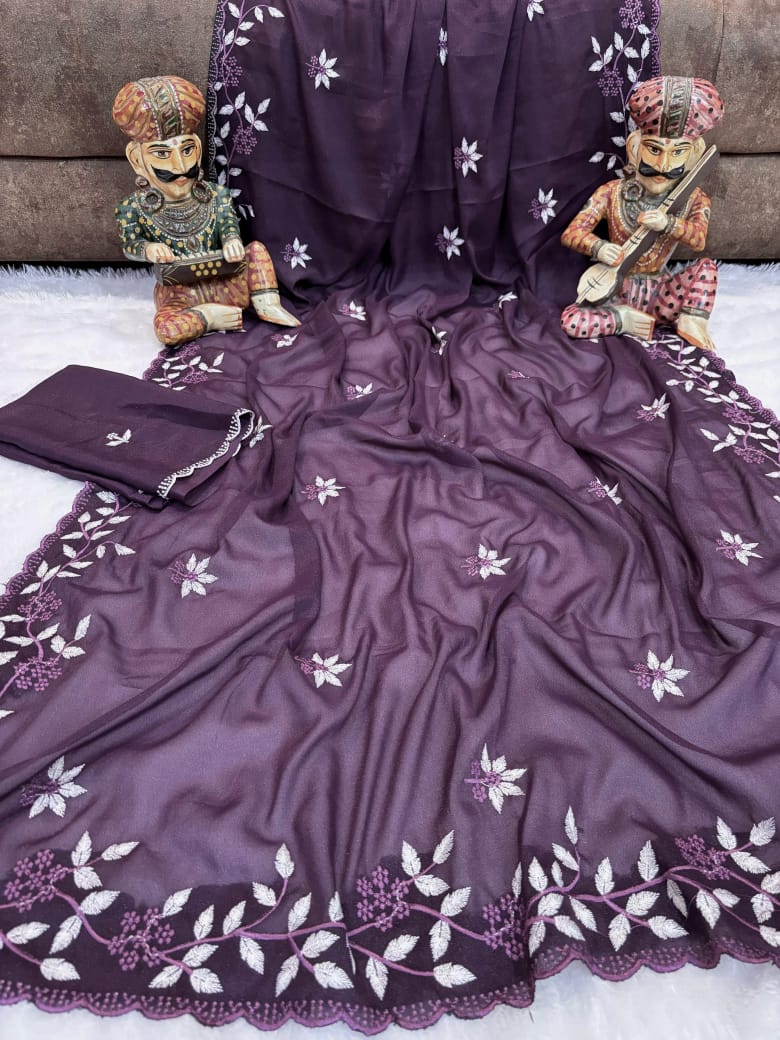 🌸 ZIVAAE Georgette Padding Saree — Graceful, Trendy & Bollywood-Inspired