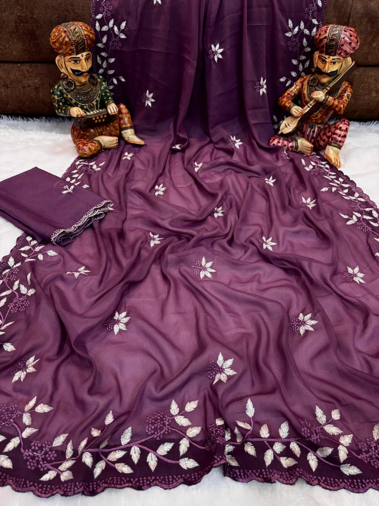 🌸 ZIVAAE Georgette Padding Saree — Graceful, Trendy & Bollywood-Inspired